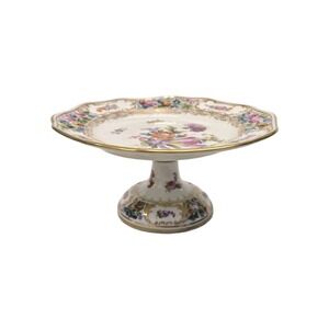 Fine Vintage Carl Thieme Dresden German Painted Floral Pierced Compote Dish